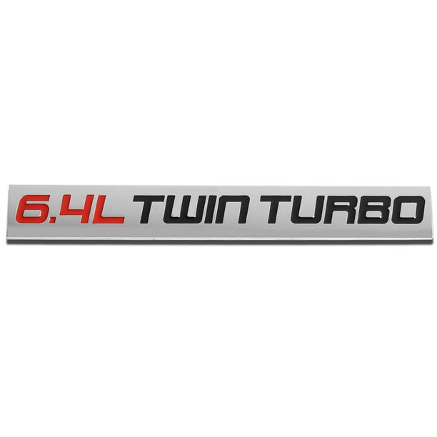 Metal Polished Twin Turbo Engine Car Trunk Emblem Badge Decal Sticker 3.5 6.4L​